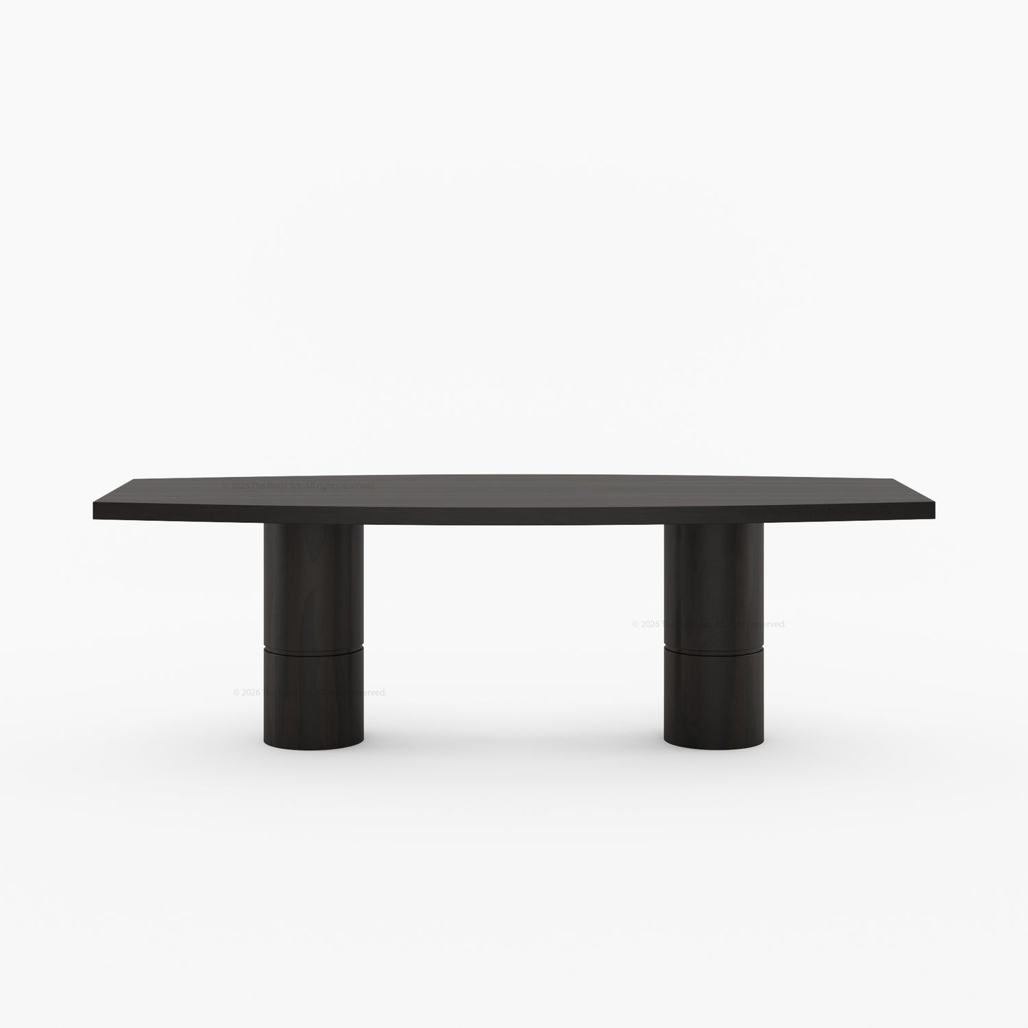 Winslow Sculpted Solid Wood Dining Table with Dual Pedestal Base