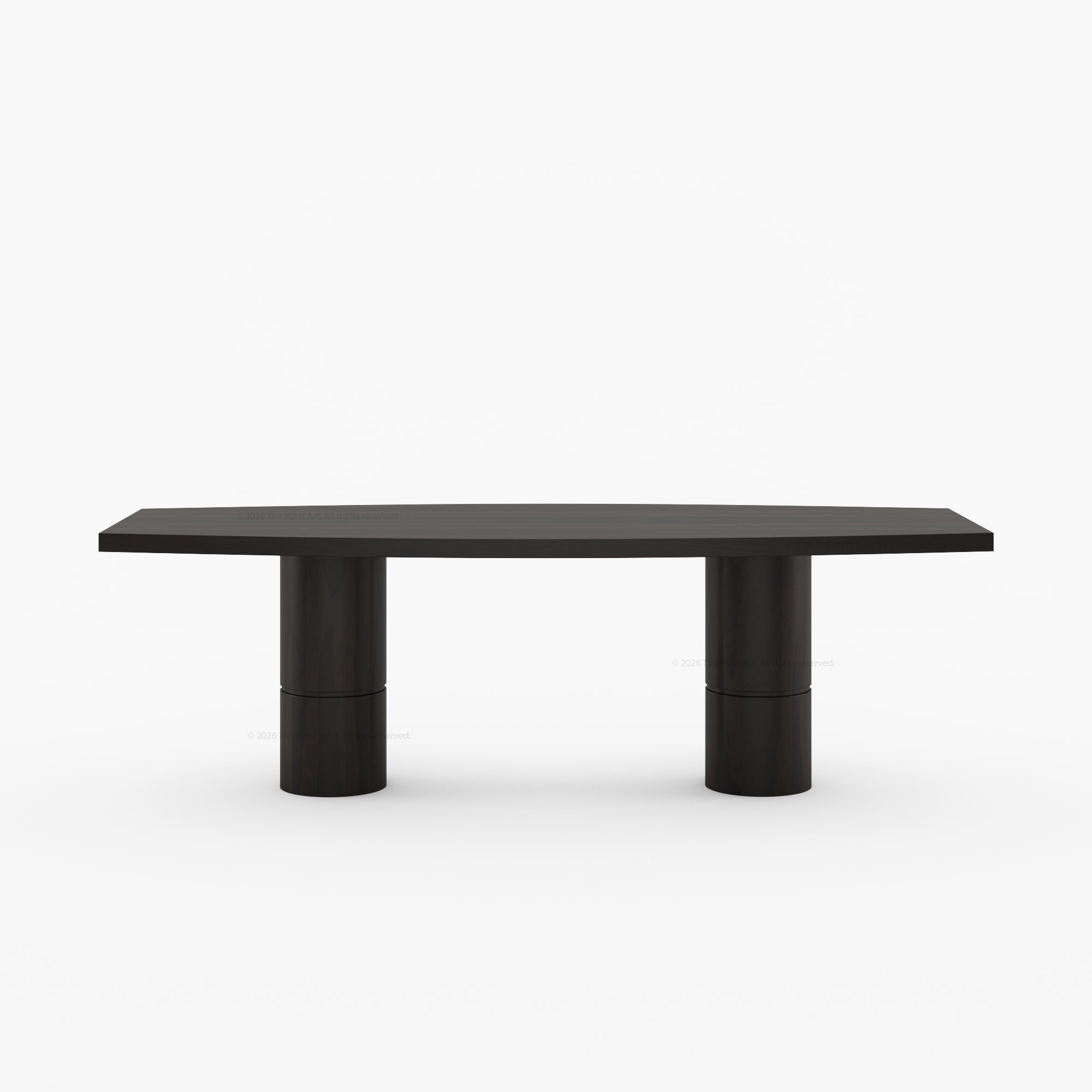 Winslow Sculpted Solid Wood Dining Table with Dual Pedestal Base