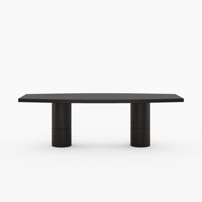 Winslow Sculpted Solid Wood Dining Table with Dual Pedestal Base