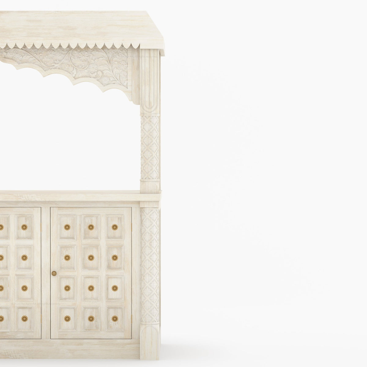 Monterey Hand-Carved Solid Wood Wine Bar Sideboard Cabinet