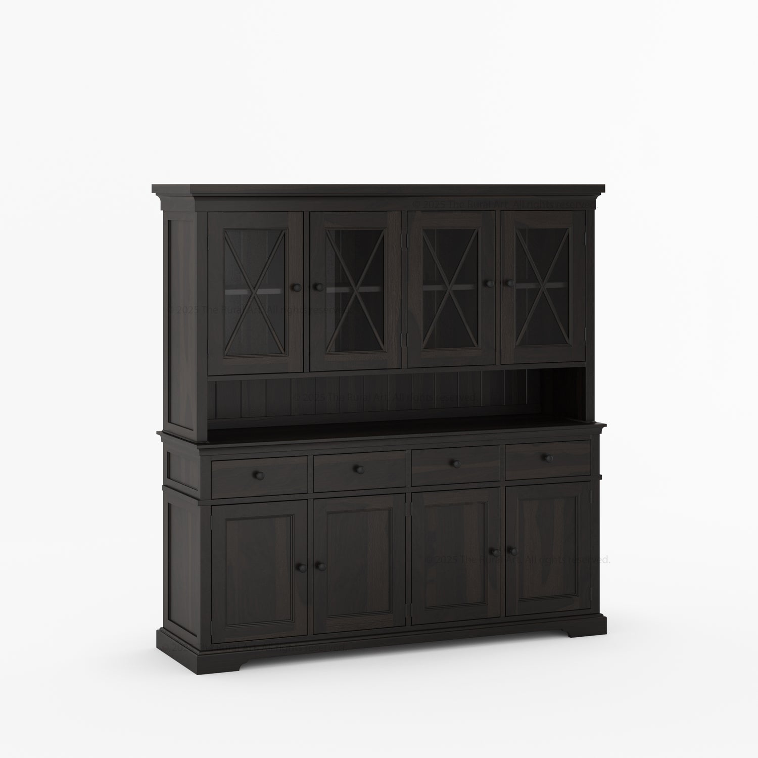 Sherman Solid Wood Buffet with Hutch China Display Cabinet