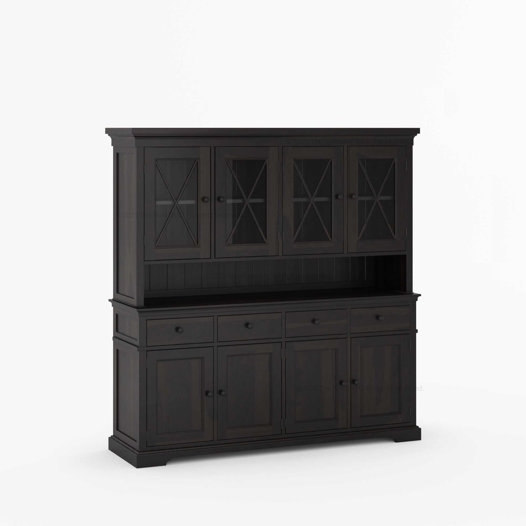 Sherman Solid Wood Buffet with Hutch China Display Cabinet