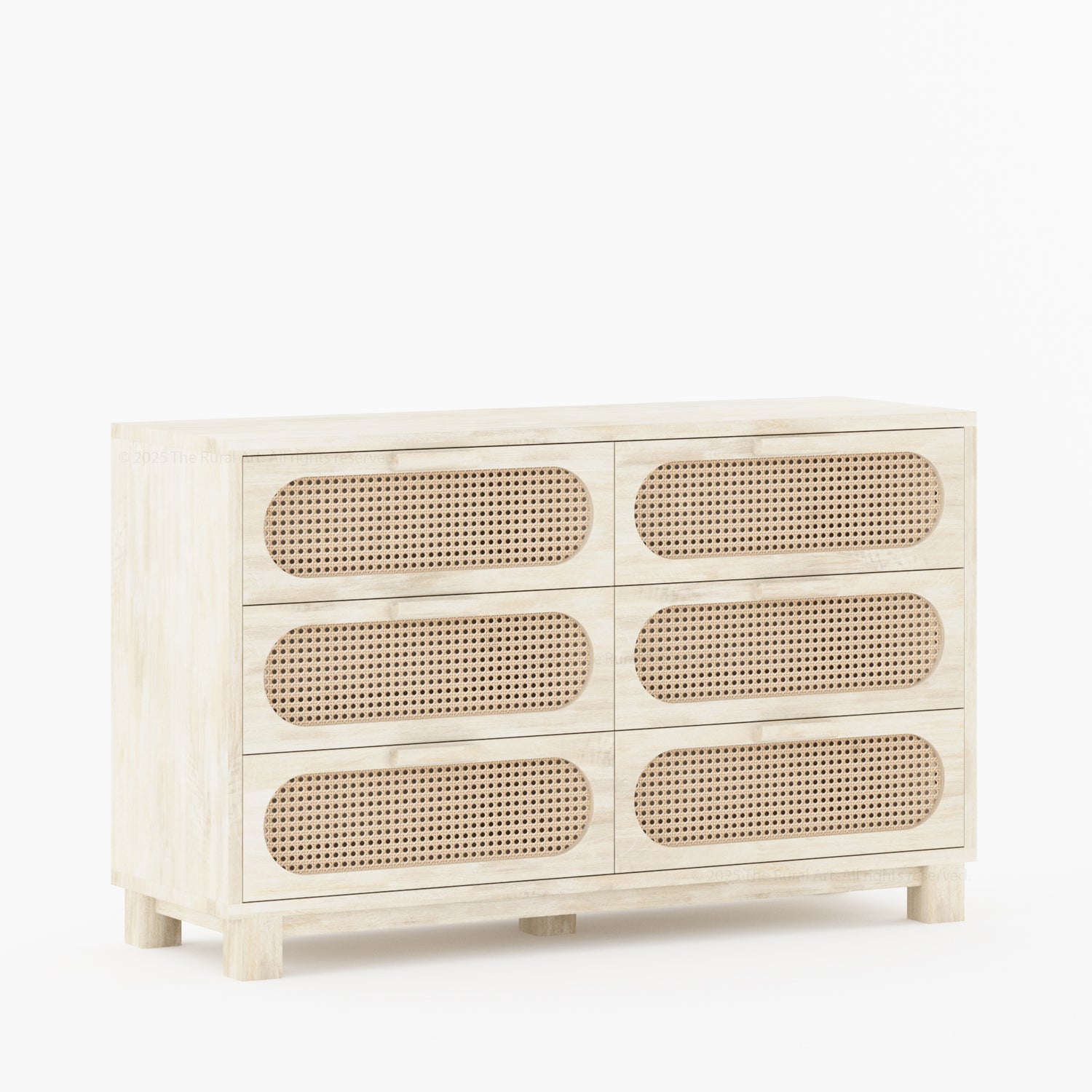 Davis Solid Wood Dresser with Woven Cane Details