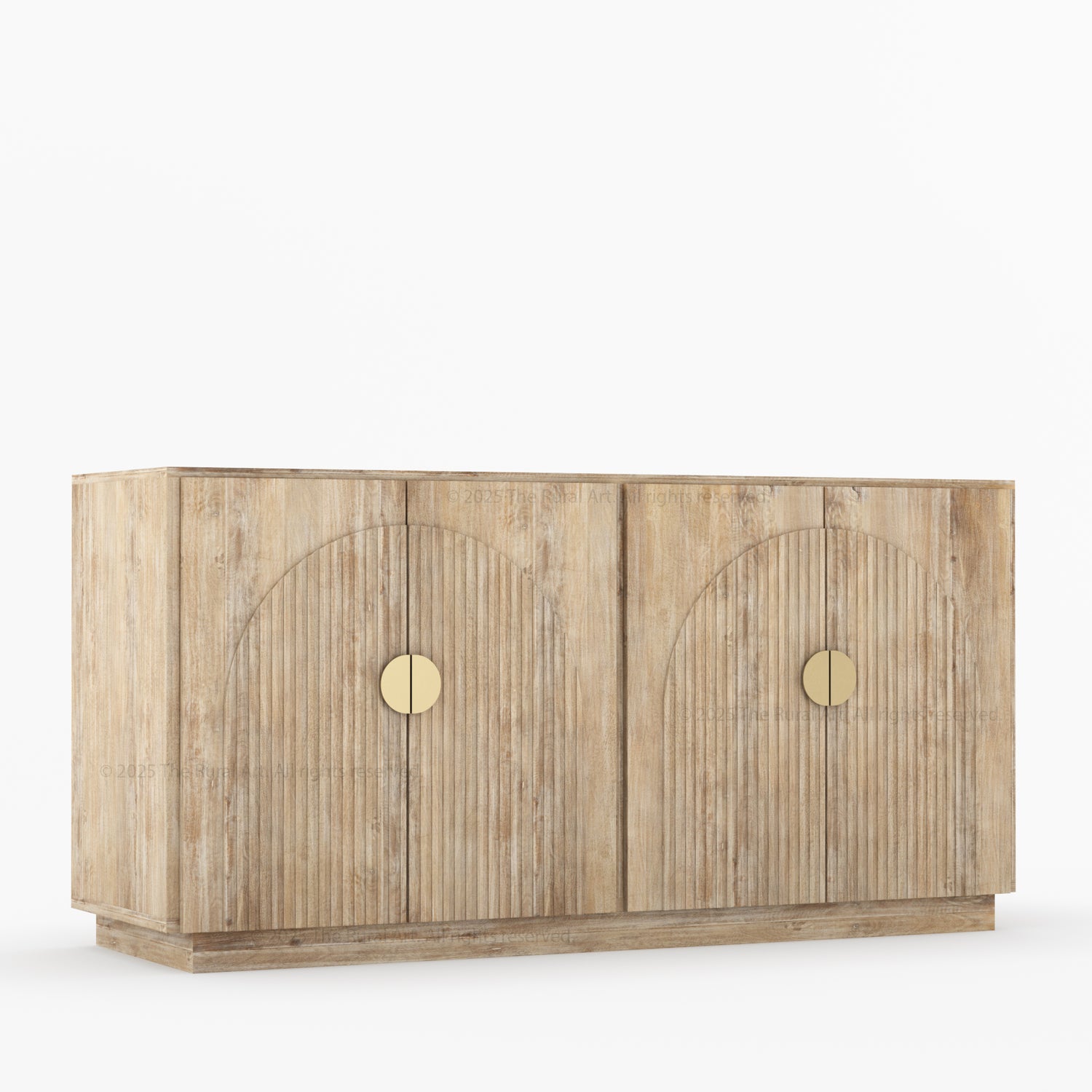 Clifton Fluted Arc-Front Solid Wood Wine Bar Sideboard