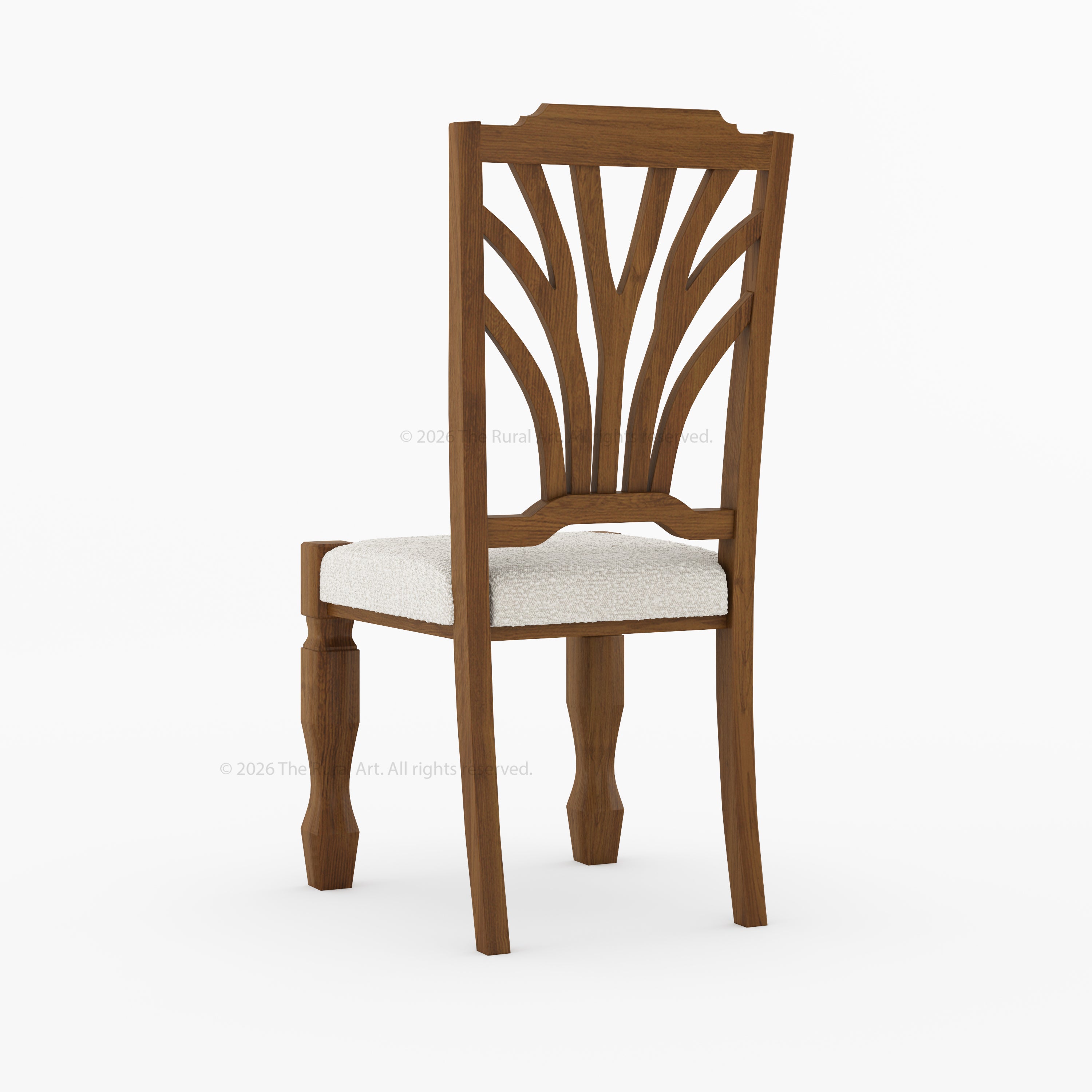 Carlsbad Botanical Back Solid Wood Upholstered Dining Chair