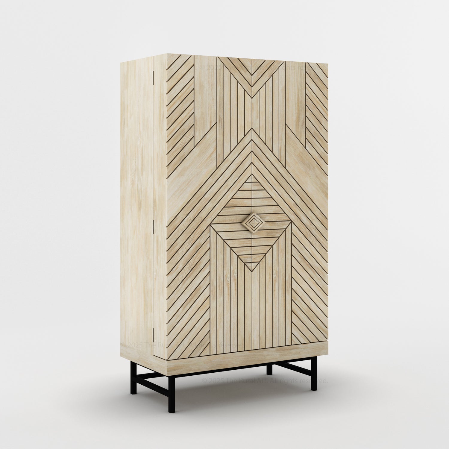 Charleston Rustic Modern Tall Bar Cabinet With Wine Storage