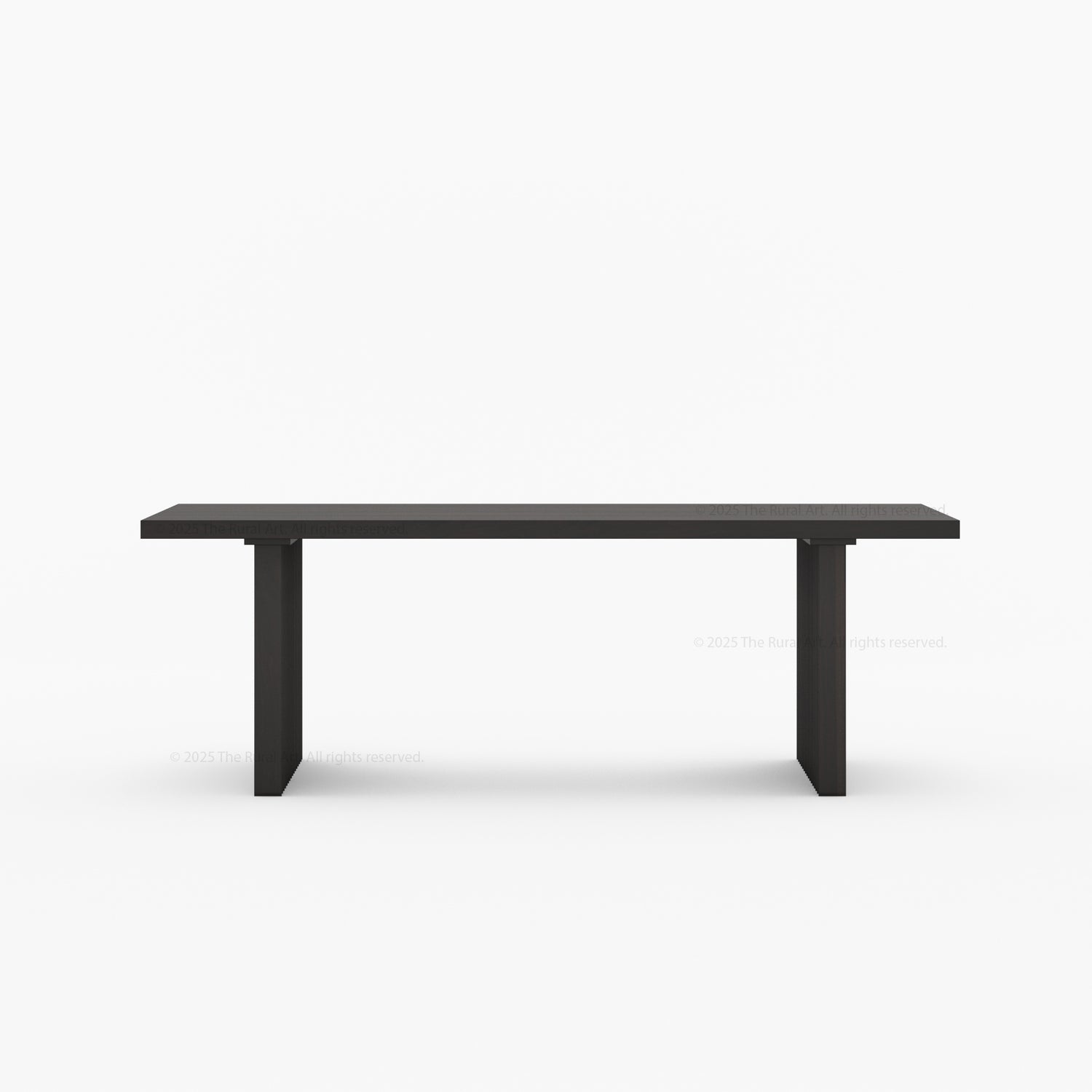 Montecito Noir Dining Table Solid Wood with Fluted Pedestal Legs