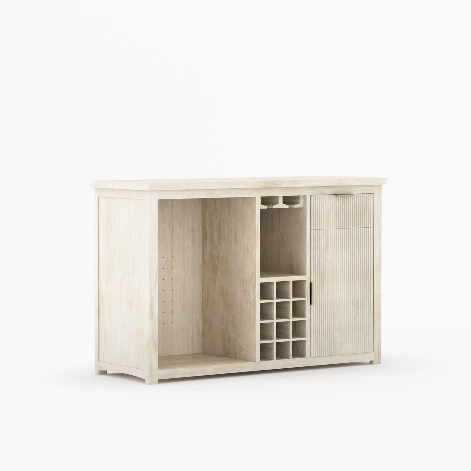 Sonoma Modern Black Bar Cabinet with Mini Fridge Space