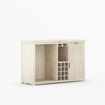 Sonoma Modern Black Bar Cabinet with Mini Fridge Space