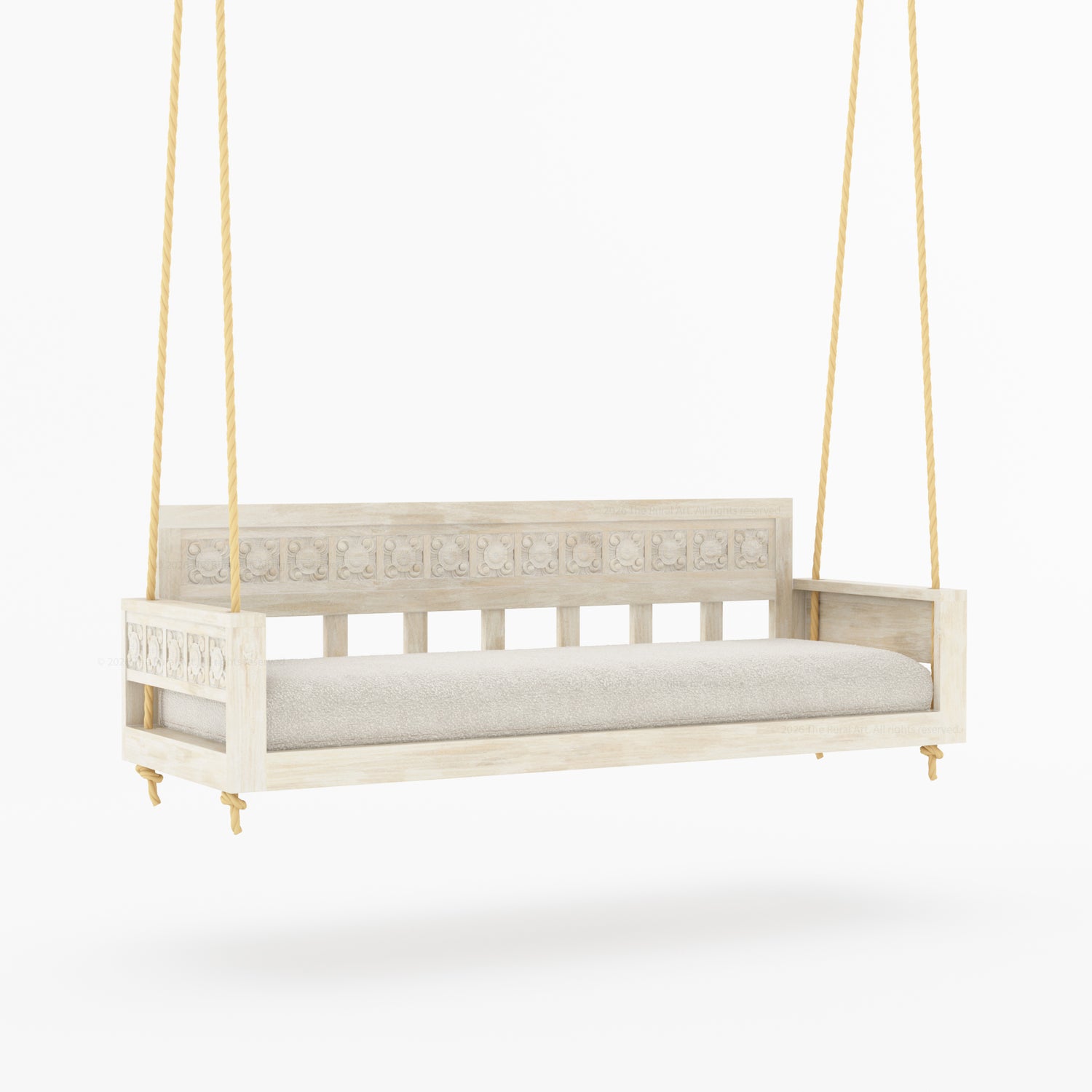 Ocala Hand-Carved Solid Wood Outdoor Porch Swing