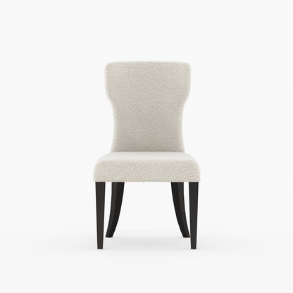 High Point Curved Back Solid Wood Upholstered Dining Chair