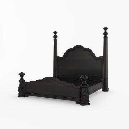 Alexander Hand-Carved Solid Wood Four Poster Bed
