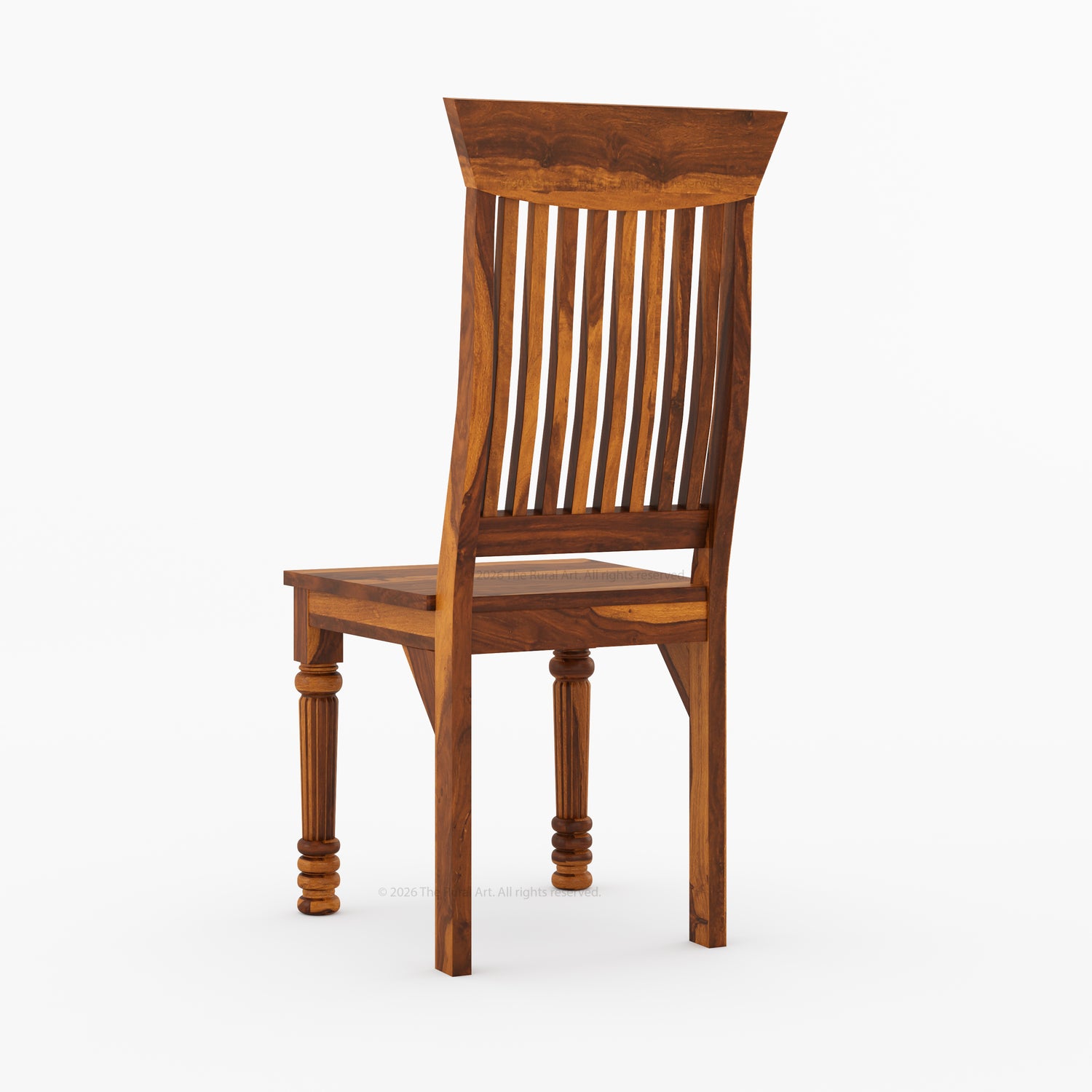 Indiana Solid Wood Slat Back Dining Chair with Turned Fluted Legs