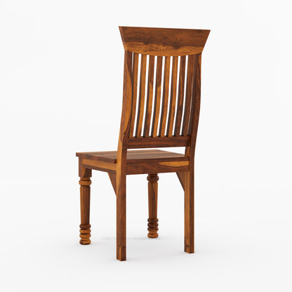 Indiana Solid Wood Slat Back Dining Chair with Turned Fluted Legs