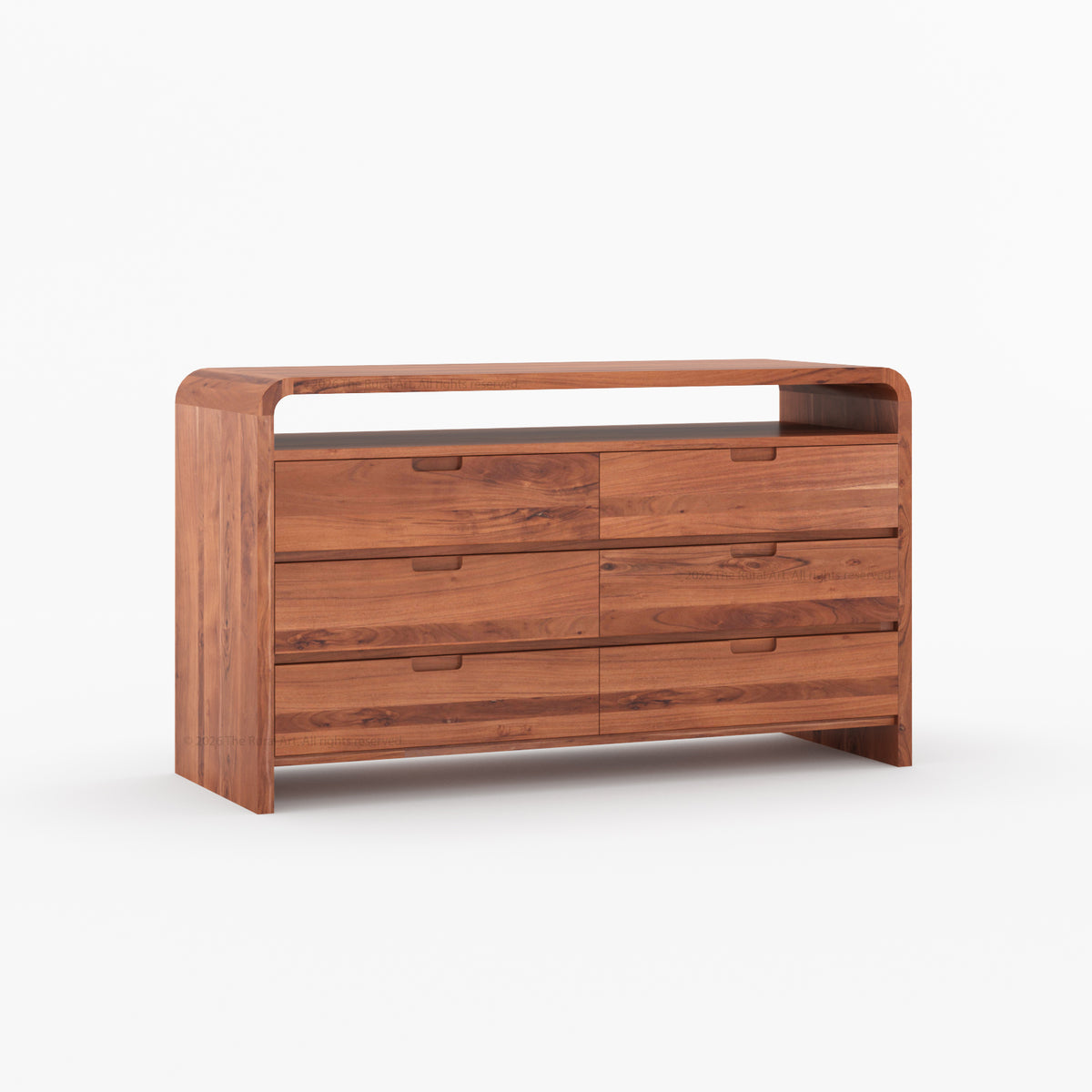 Chico Modern Solid Wood Dresser with Open Display Shelf