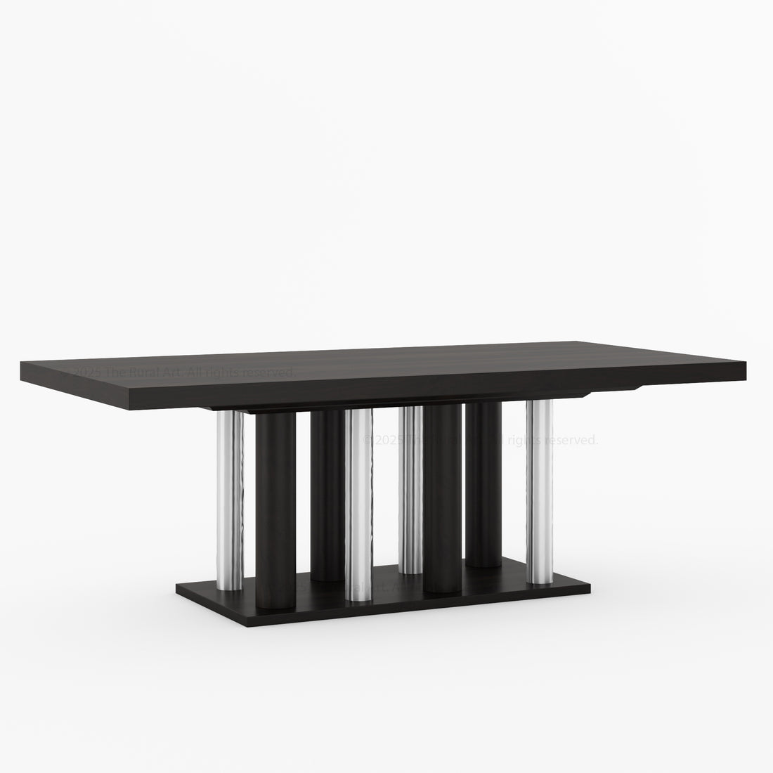 Fairbanks Modern Rectangular Wooden Dining Table with Cylinder Pedestal Base