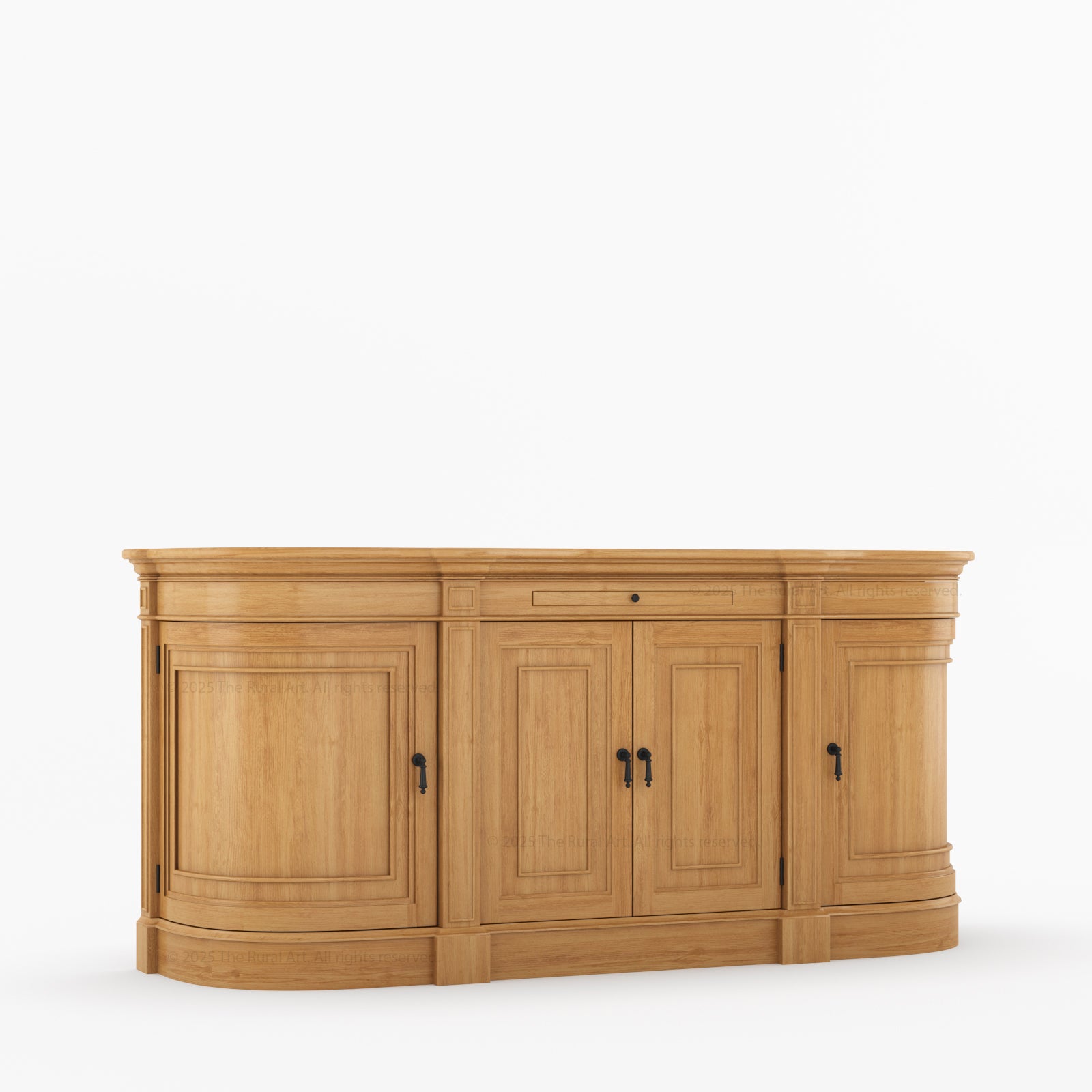 Goldfield Solid Wood Curved Sideboard Buffet Storage for Dining Room
