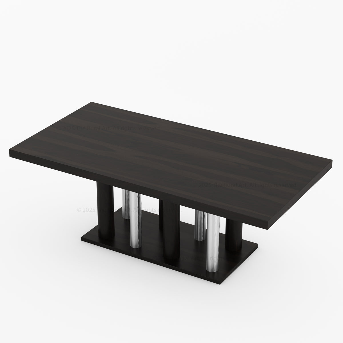 Premium Black &amp; Chrome Pedestal Leg Dining Table