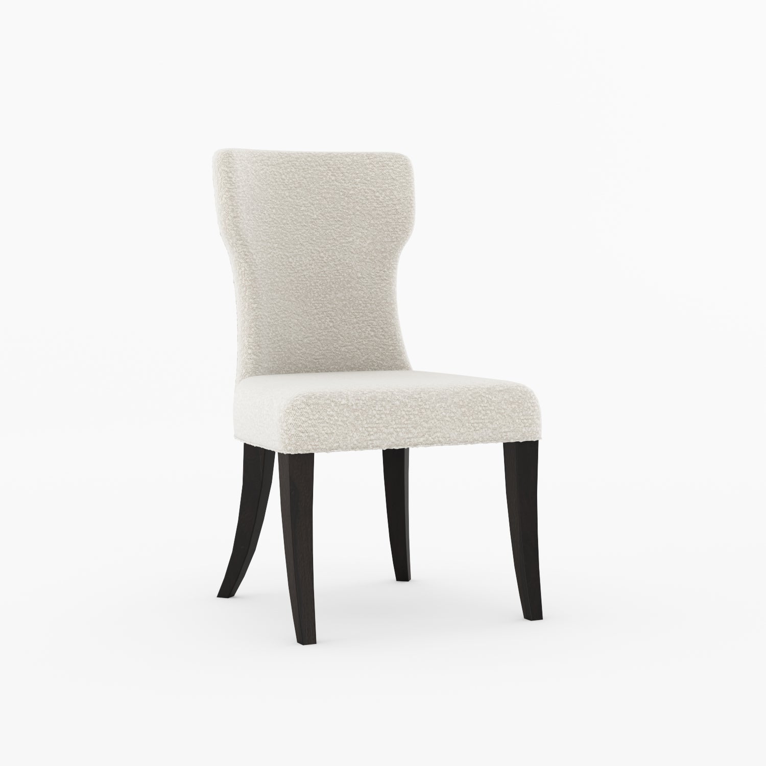 High Point Curved Back Solid Wood Upholstered Dining Chair