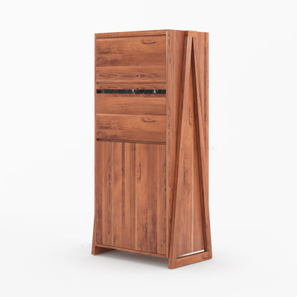 Beckley Solid Wood Revolving Wine Bar Cabinet