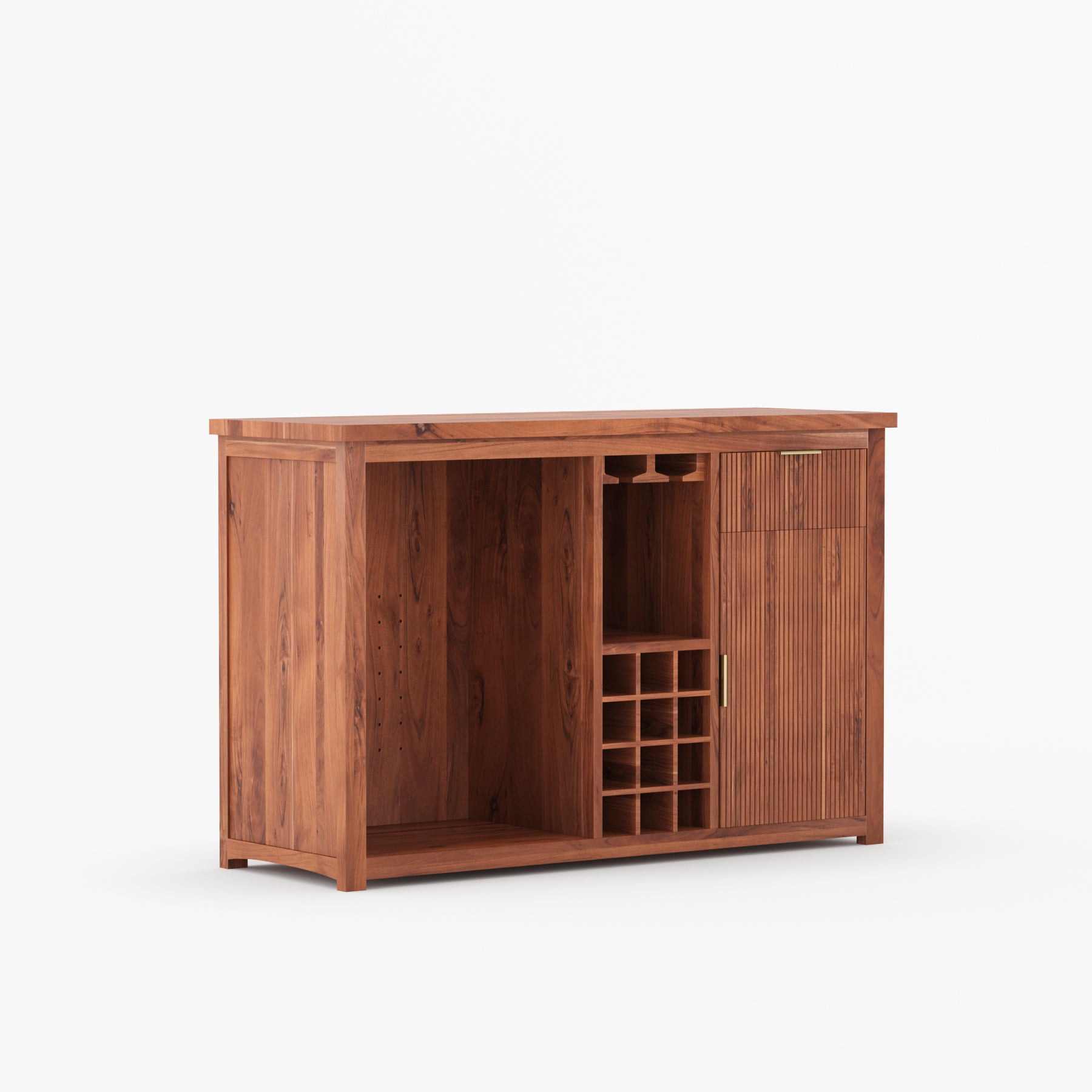 Sonoma Modern Black Bar Cabinet with Mini Fridge Space