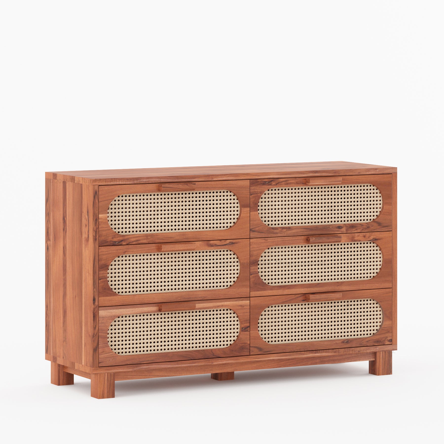 Davis Solid Wood Dresser with Woven Cane Details