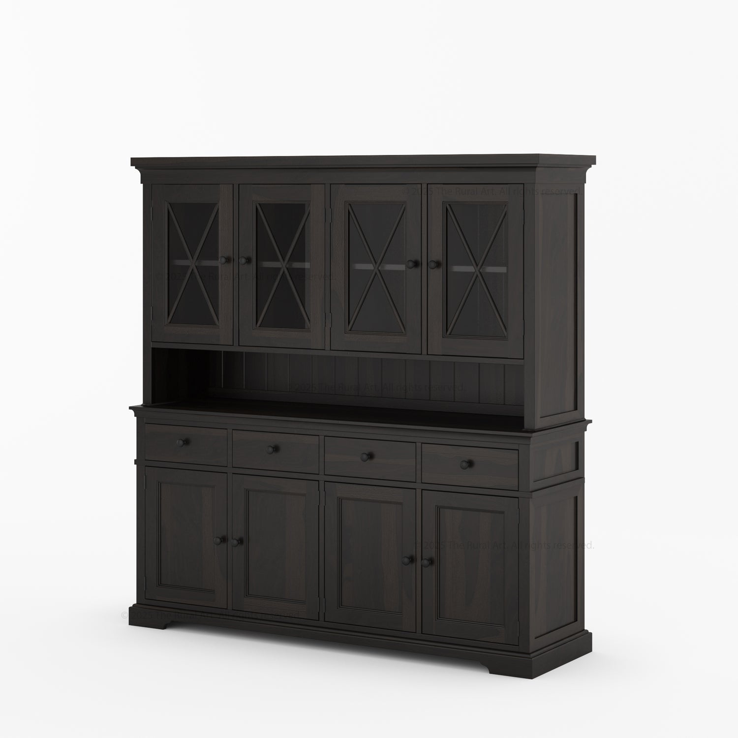 Sherman Solid Wood Buffet with Hutch China Display Cabinet