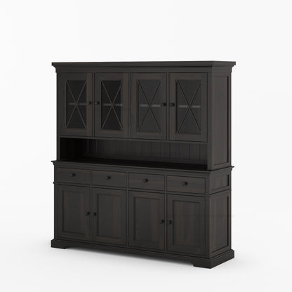 Sherman Solid Wood Buffet with Hutch China Display Cabinet