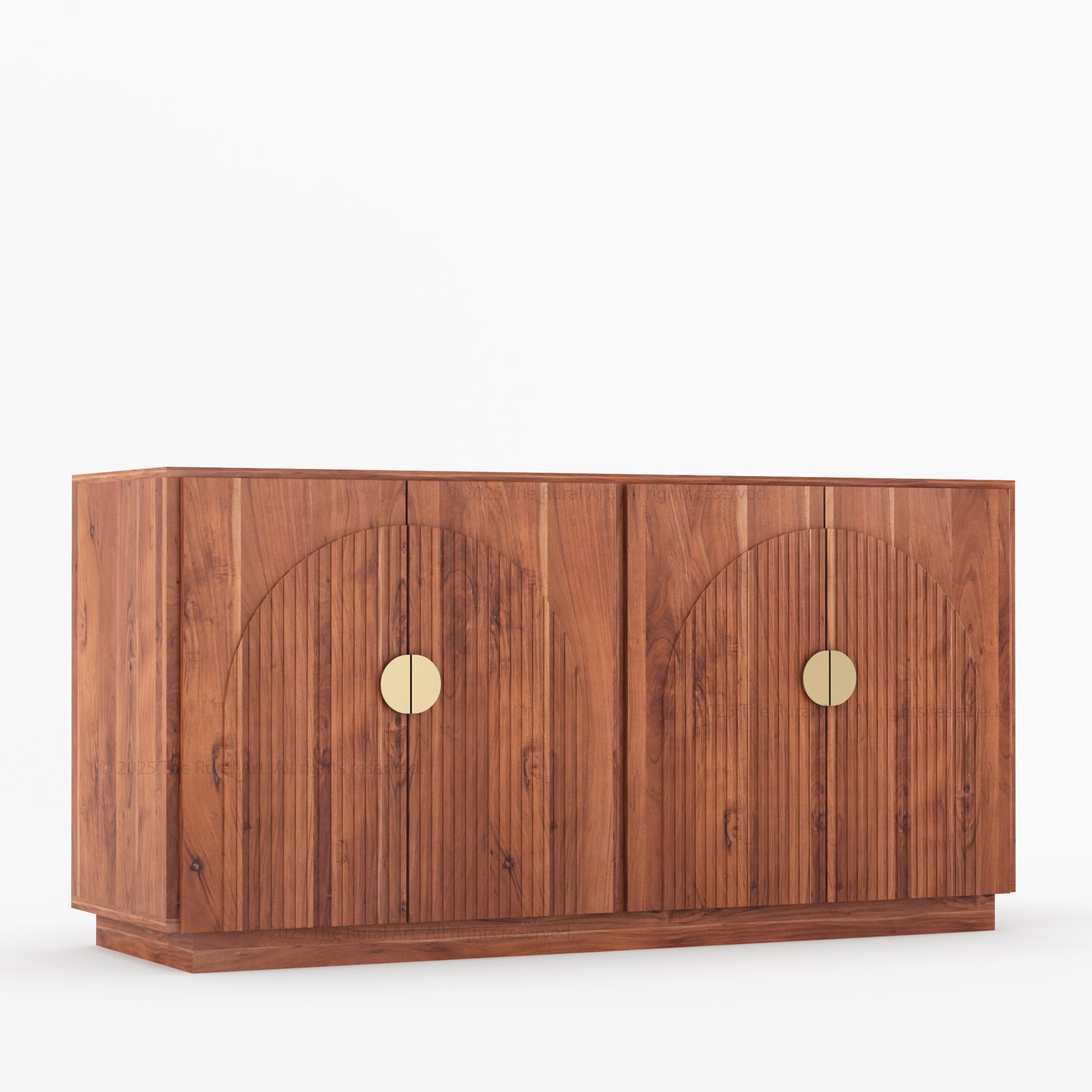 Clifton Fluted Arc-Front Solid Wood Wine Bar Sideboard