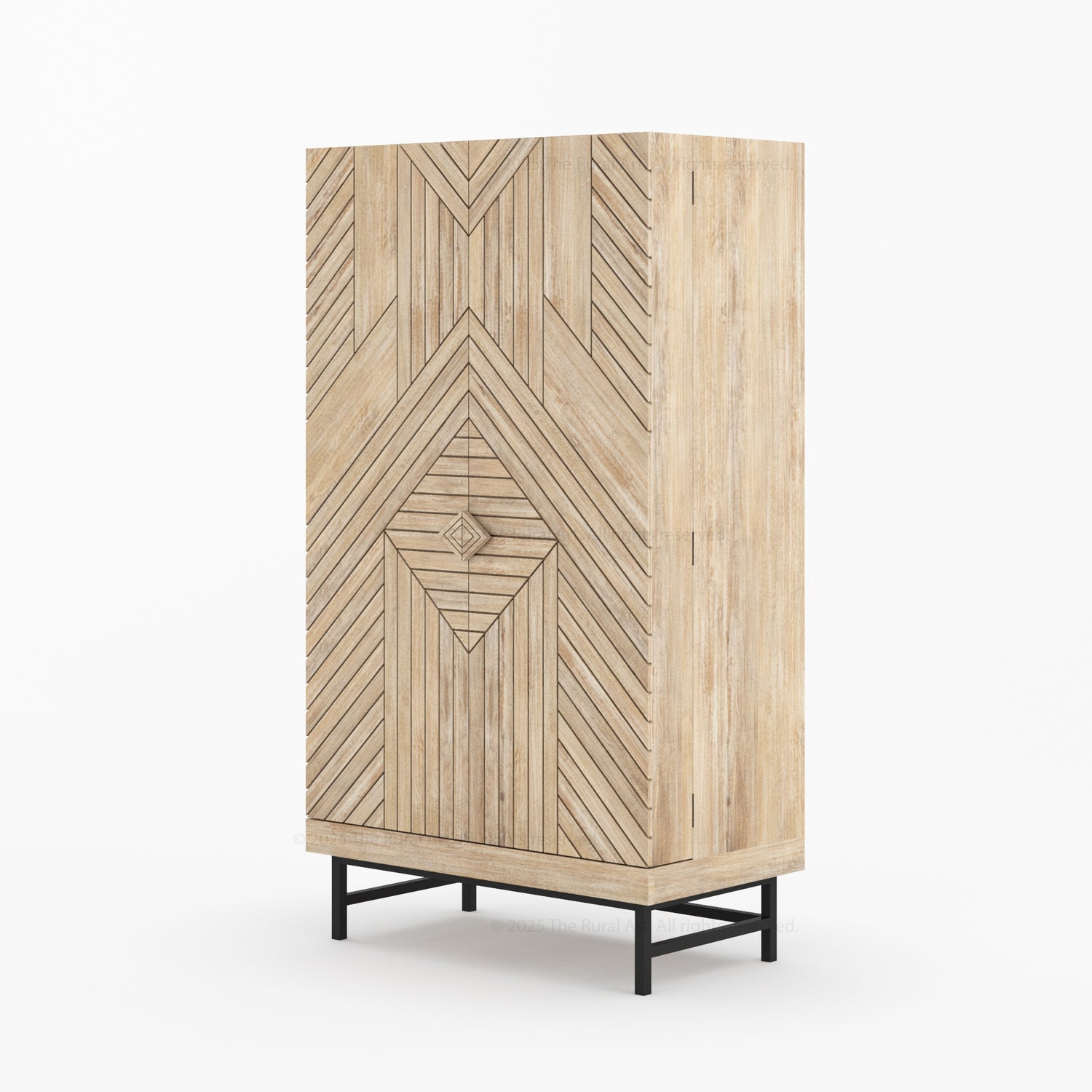 Charleston Rustic Modern Tall Bar Cabinet With Wine Storage