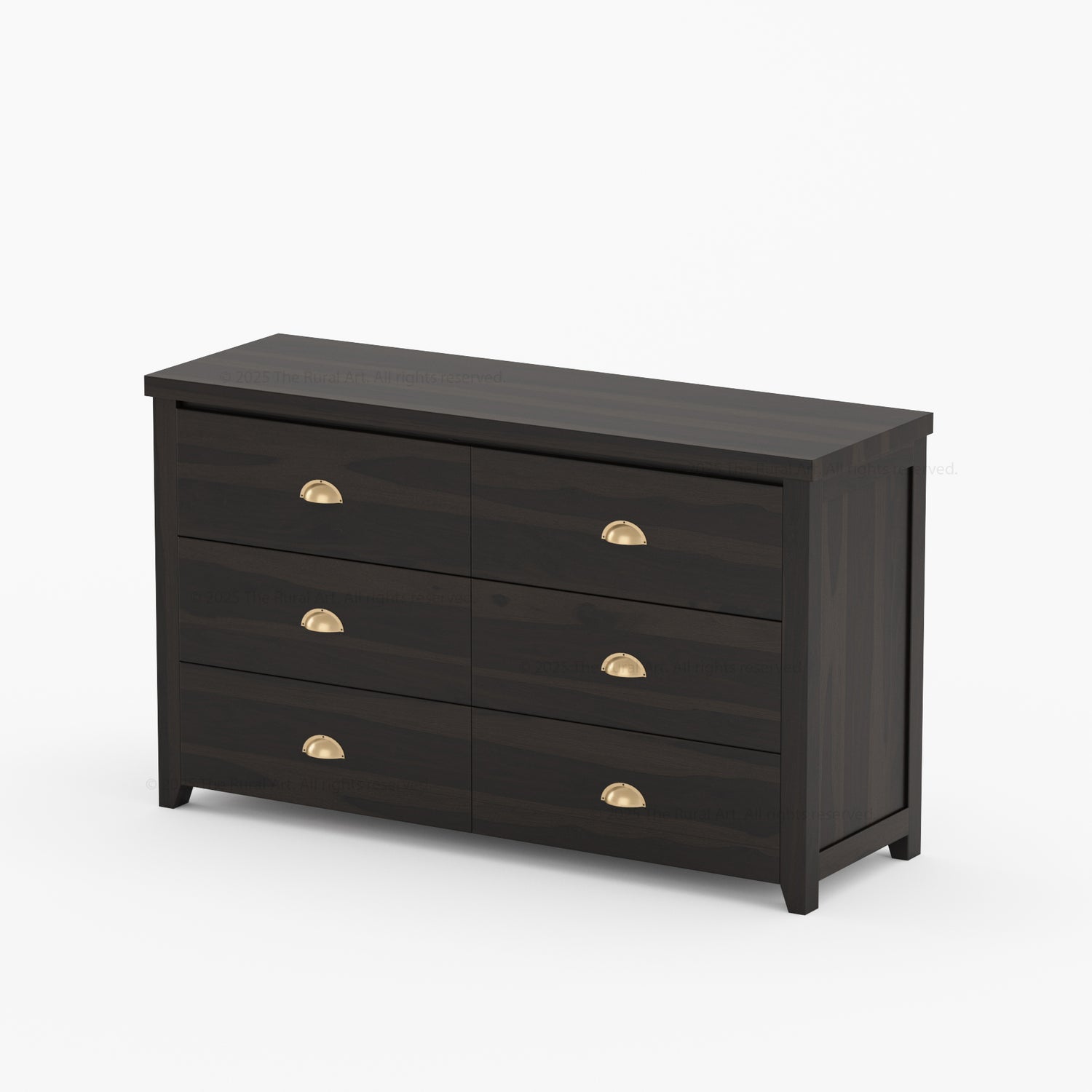 Baytown Rustic Solid Wood Bedroom Dresser with 6 Drawer