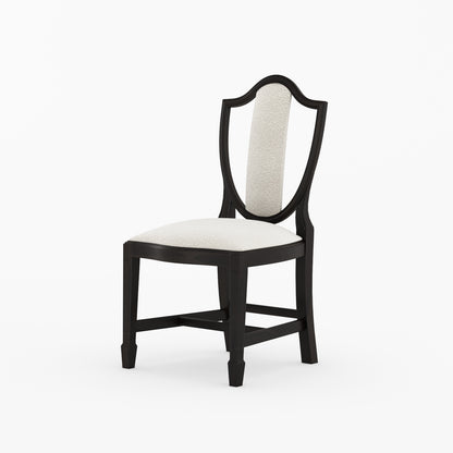 Bisbee Solid Wood Upholstered Dining Chair with Sculpted Open Back