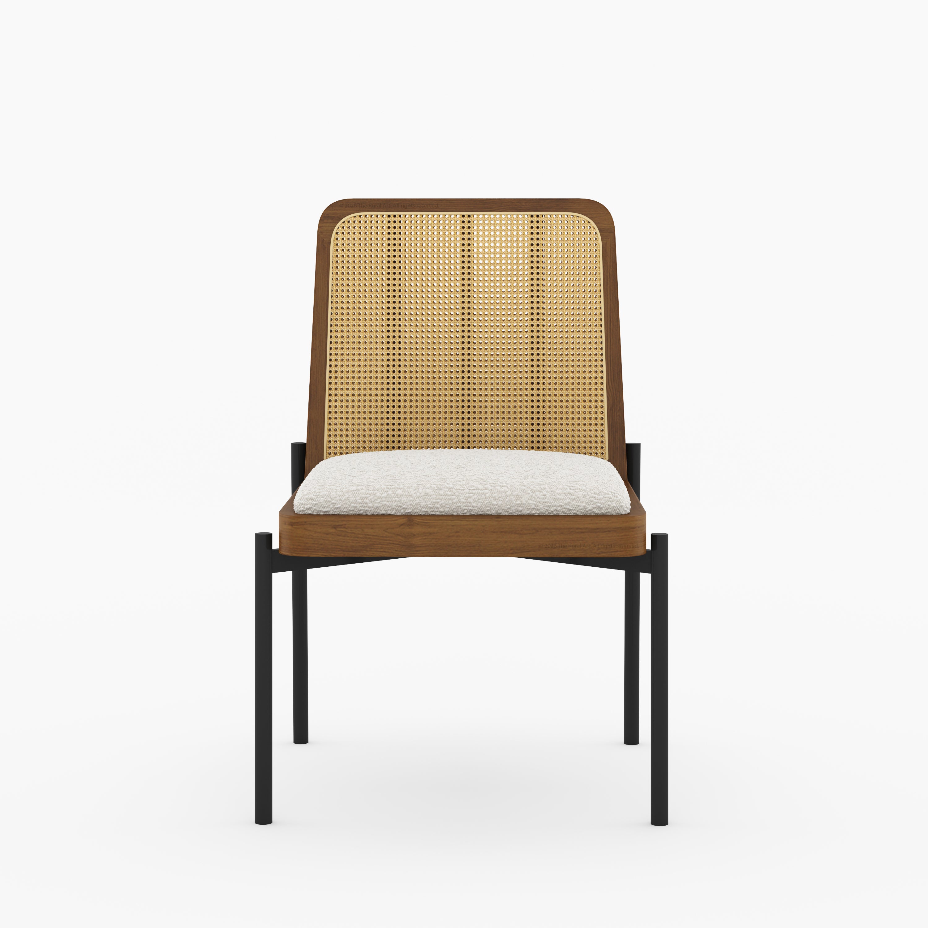 Ozark Modern Cane &amp; Metal Accent Dining Chair