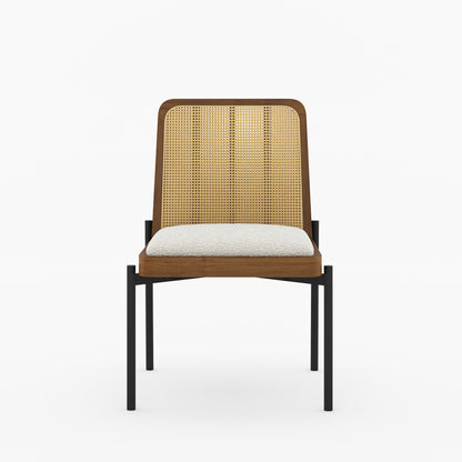 Ozark Modern Cane &amp; Metal Accent Dining Chair
