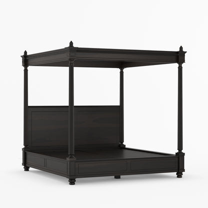 Kingman Grand Solid Wood Canopy Bed with Fluted Column Details