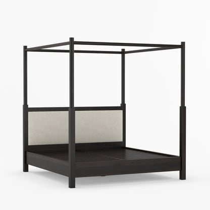 Hartsville Upholstered Solid Wood Canopy Bed