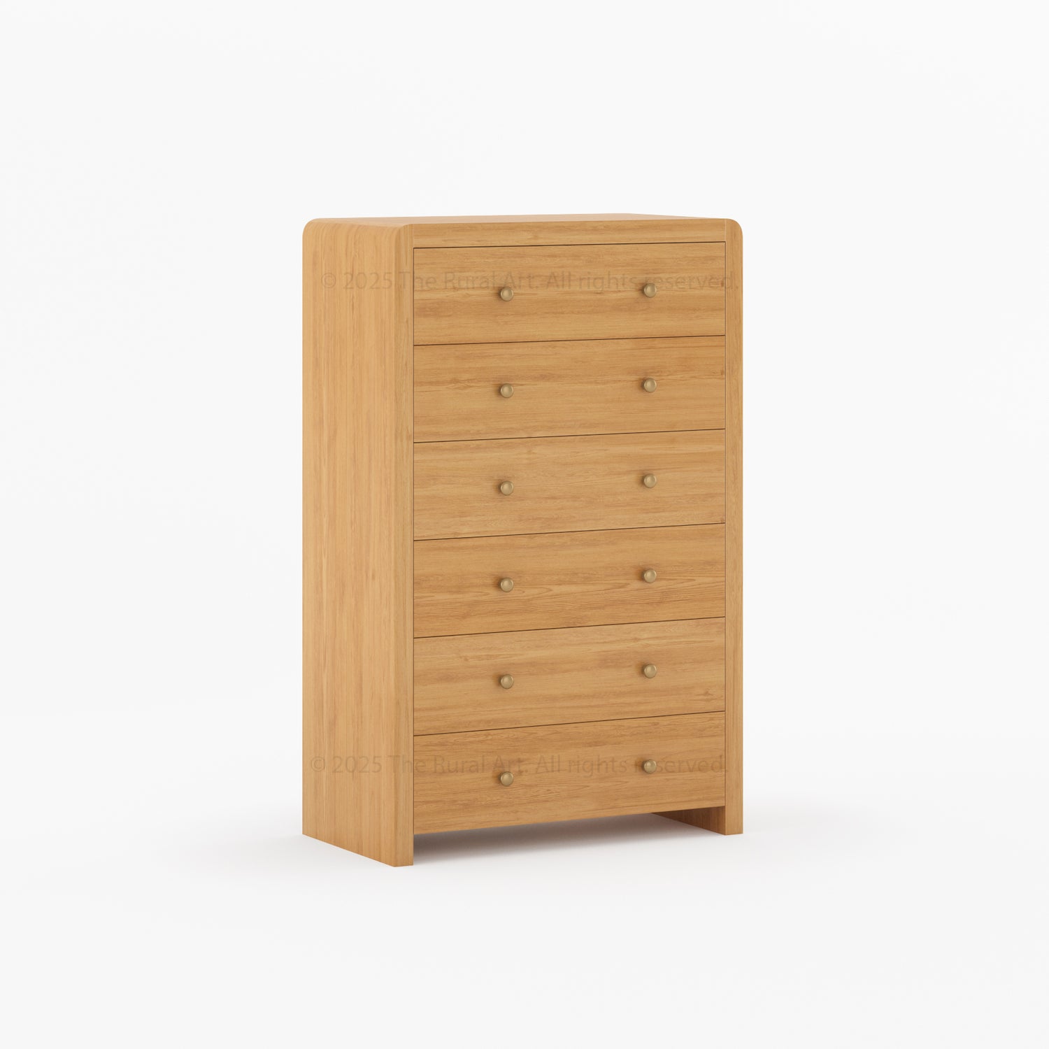 Garland Solid Wood Tall Dresser 6 Drawer Chest with Rounded Edges