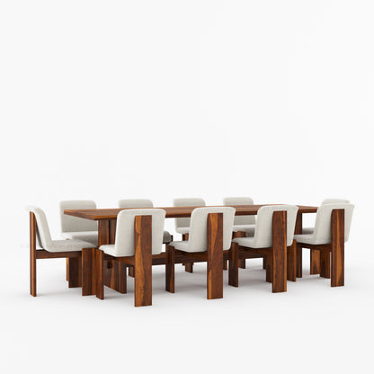 Marion Modern Slab-Leg Dining Table &amp; Boucle Chair Set