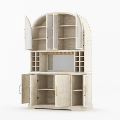 Tuscany Arched Wine Bar Cabinet with Makrana Marble