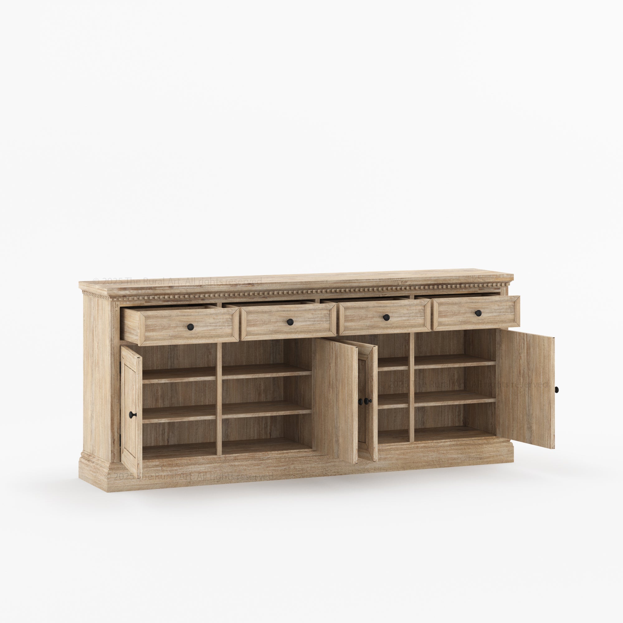 Crossett Solid Wood Sideboard Buffet in Weathered Drift Finish