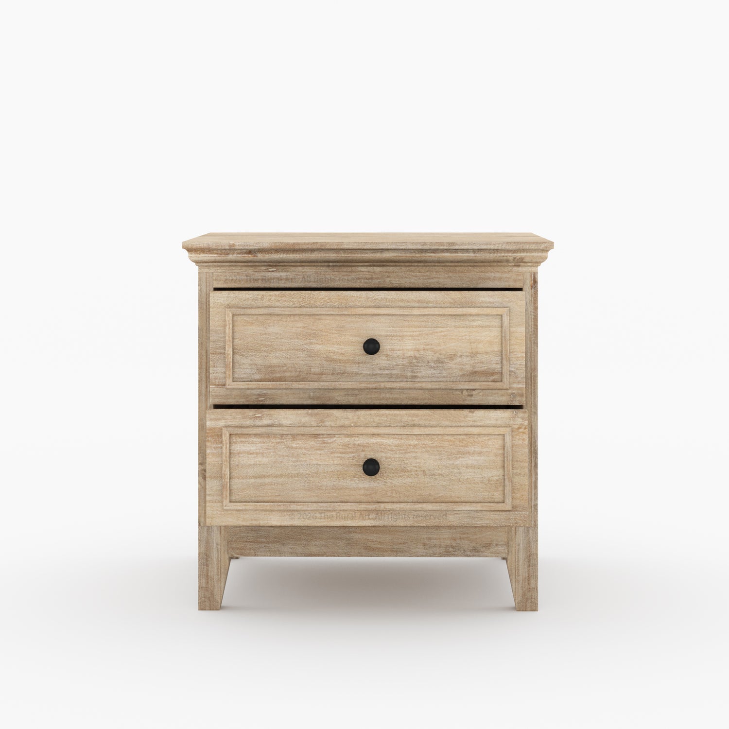 Anniston Solid Wood Bed and Nightstand Set with Upholstered Headboard