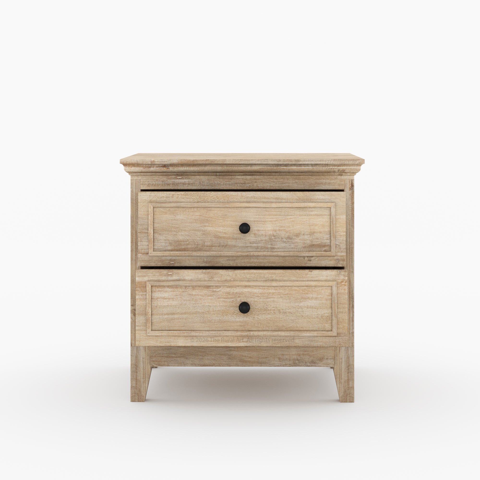 Anniston Solid Wood Bed and Nightstand Set with Upholstered Headboard