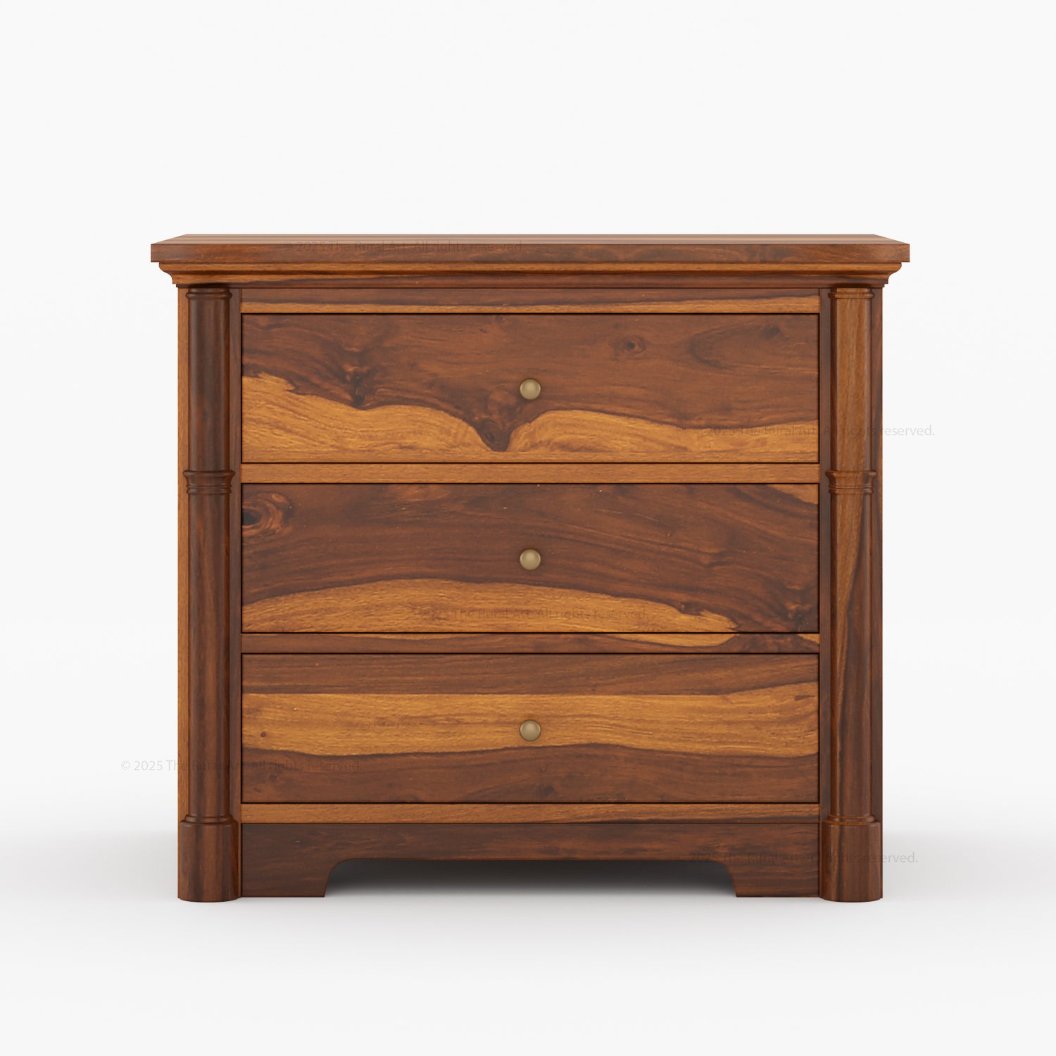 Abilene Solid Wood Three-Drawer Nightstand