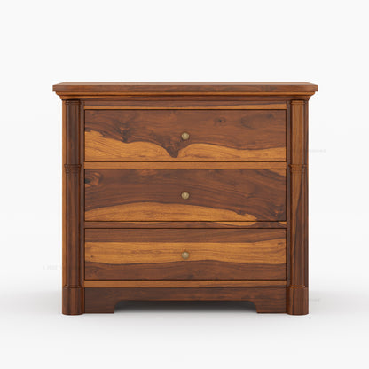 Abilene Solid Wood Three-Drawer Nightstand