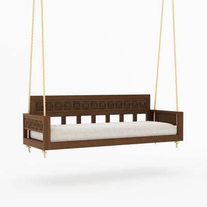 Ocala Hand-Carved Solid Wood Outdoor Porch Swing