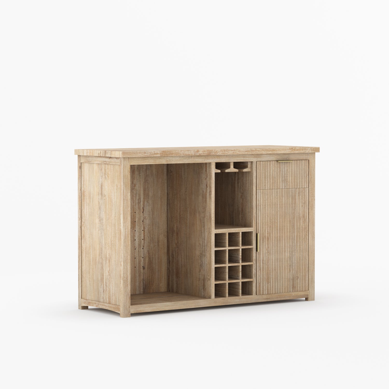 Sonoma Modern Black Bar Cabinet with Mini Fridge Space