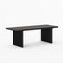 Large Black Rectangular Table Fluted Legs