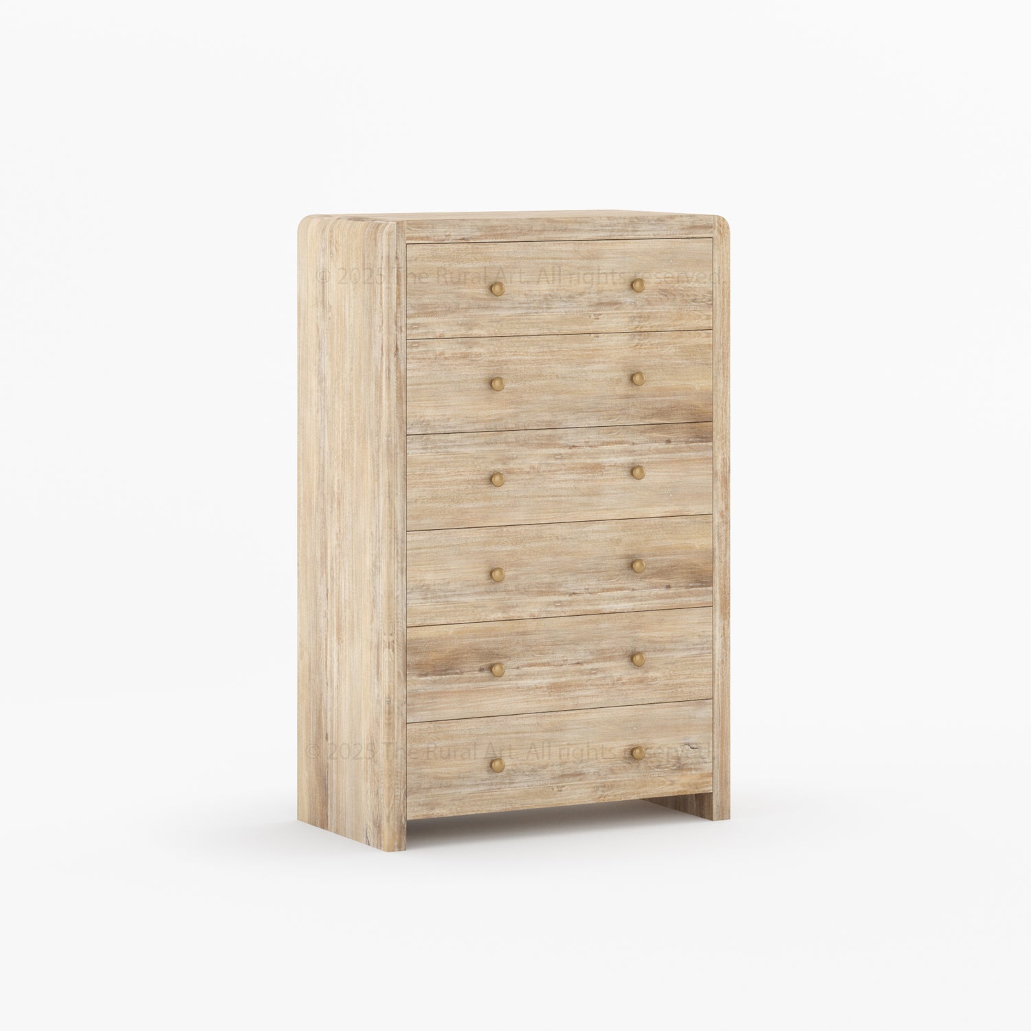 Garland Solid Wood Tall Dresser 6 Drawer Chest with Rounded Edges