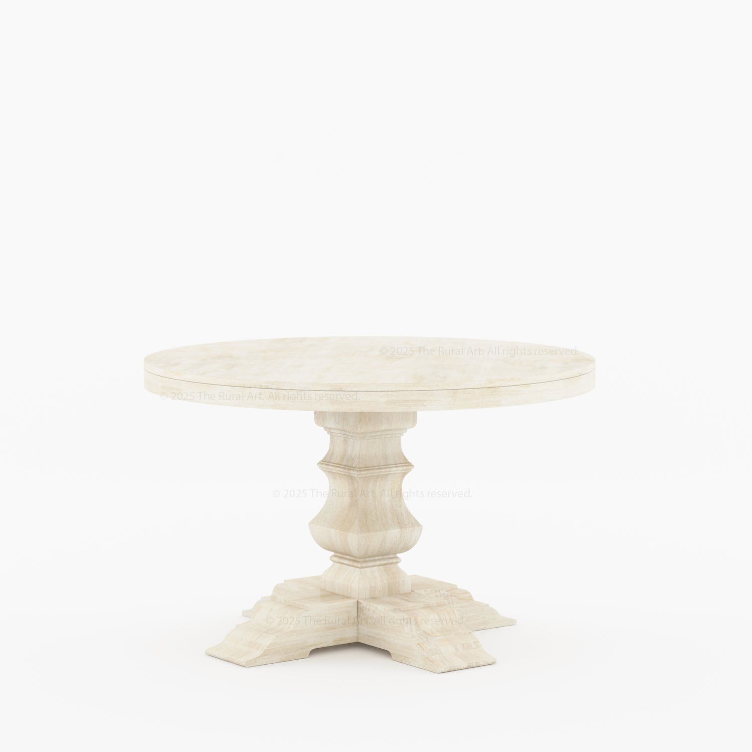Benton Round Pedestal Dining Table Made of Solid Indian Rosewood
