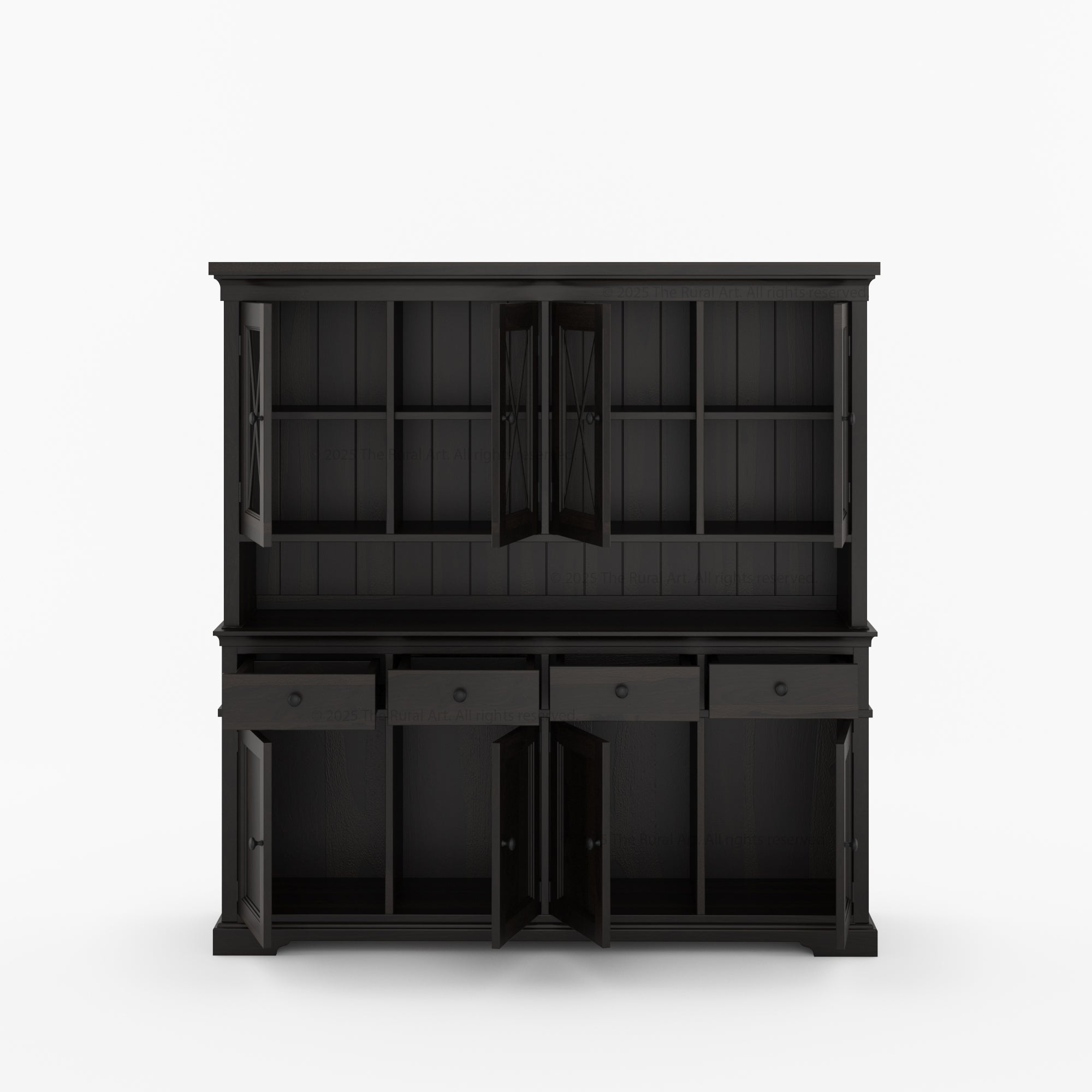 Sherman Solid Wood Buffet with Hutch China Display Cabinet